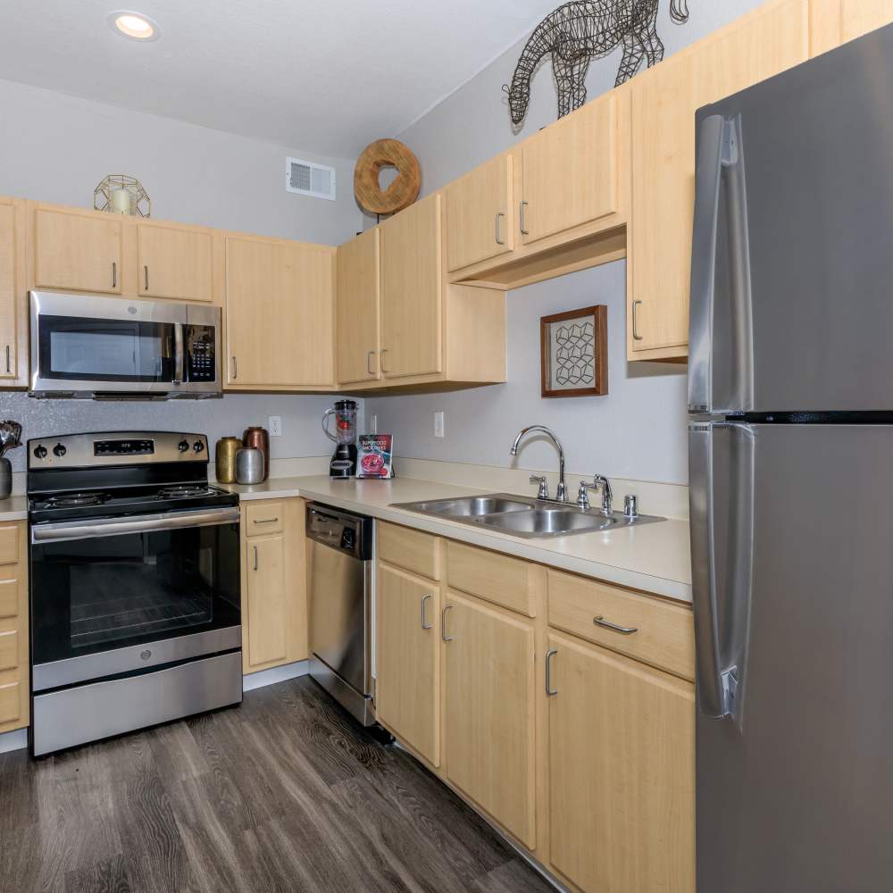 Modern fridge at Panorama at Arvada Ridge in Arvada, Colorado