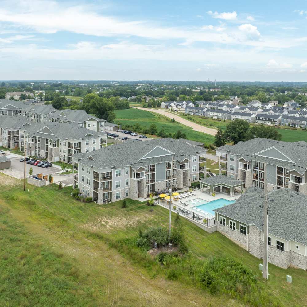 Aerial view of the community at Citrine at Lake St. Louis in Lake Saint Louis, Missouri