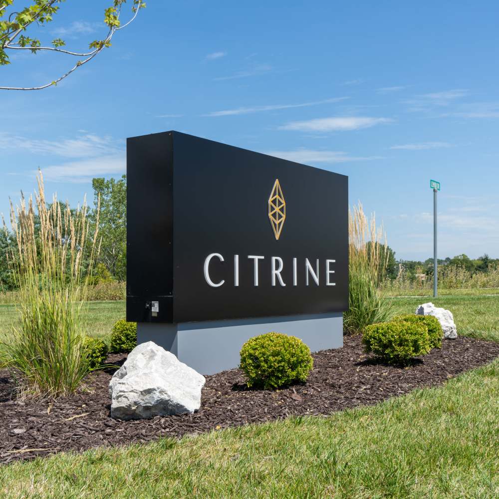 Sign board at Citrine at Lake St. Louis in Lake Saint Louis, Missouri