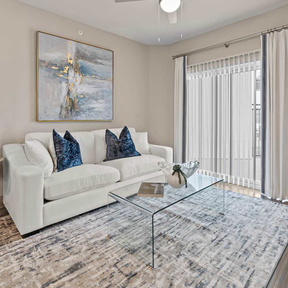 White couch at Harbor Hill in Rockwall, Texas