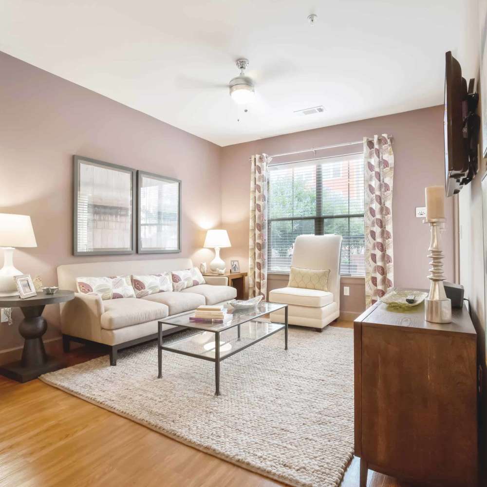 Spacious living room at Grapevine Station in Grapevine,Texas