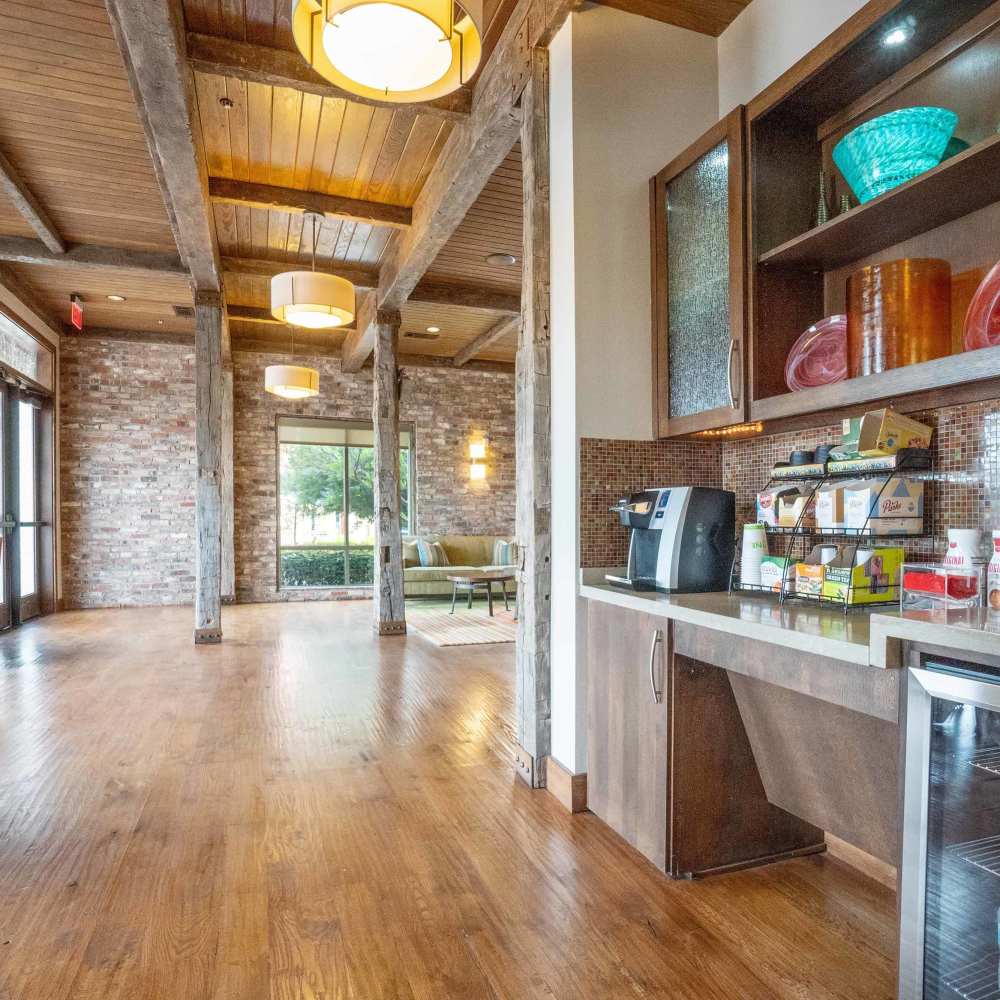 Clubhouse with built-in kitchen at Grapevine Station in Grapevine,Texas