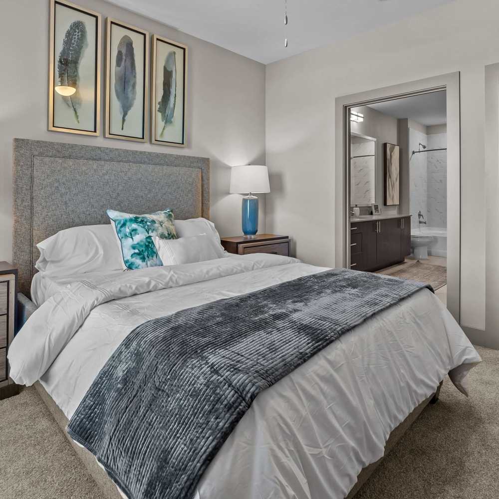 Bedroom with a bathroom at Harbor Hill in Rockwall, Texas