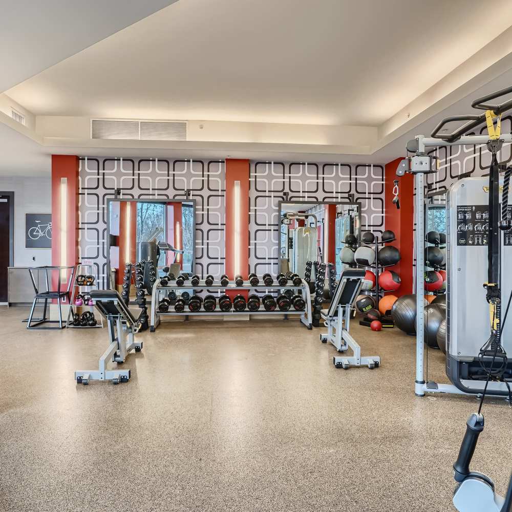 Fitness center at The View at Wash Park in Denver, Colorado