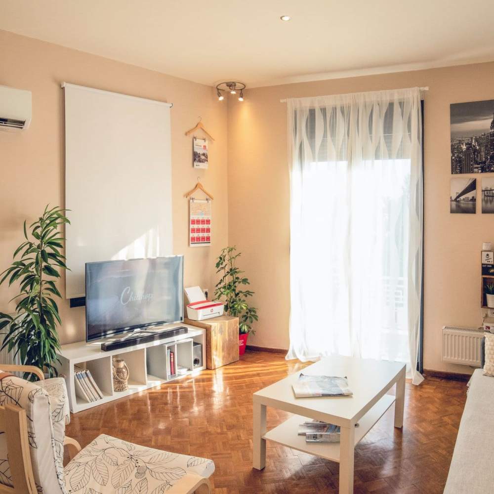 Living room with attached patio  at Fairway in South San Francisco, California,