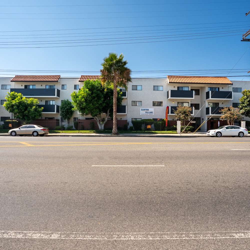 Street view of Canyon Village in North Hollywood, California