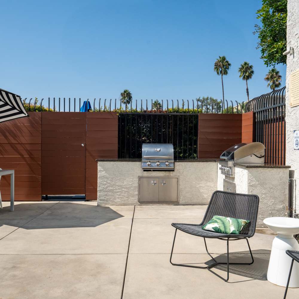 Pool area at Canyon Village in North Hollywood, California