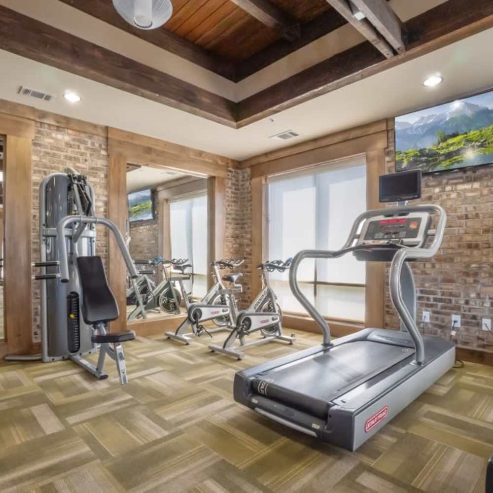 Fitness center with treadmills at Grapevine Station in Grapevine,Texas