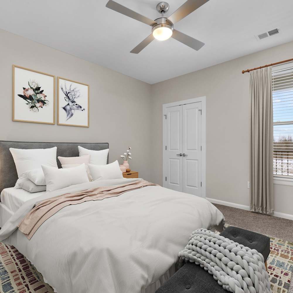 Comfortable bedroom at Citrine at Lake St. Louis in Lake Saint Louis,Missouri