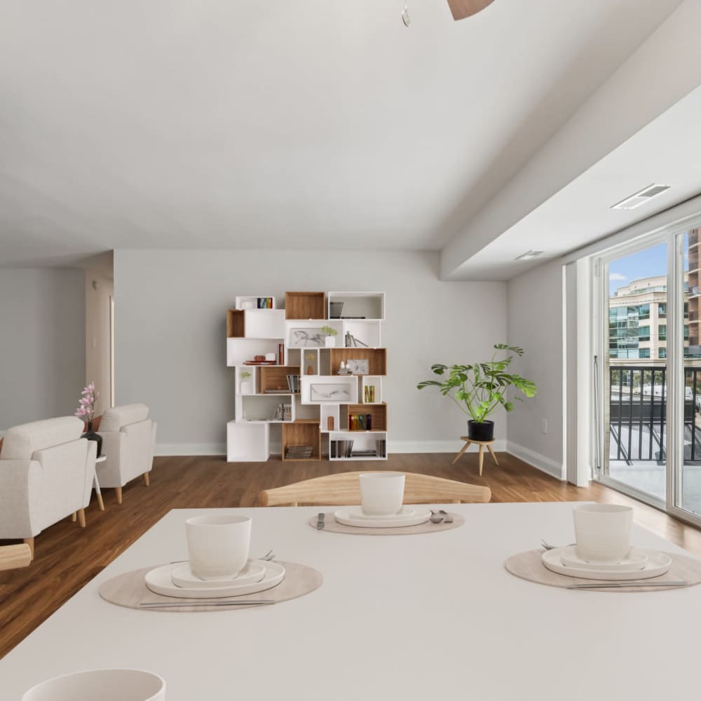 Interior of the apartment with private patio at Georgia West in Silver Spring, Maryland