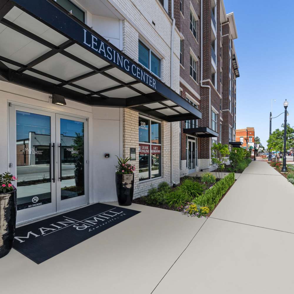 Property leasing center at Main and Mill in Lewisville,Texas