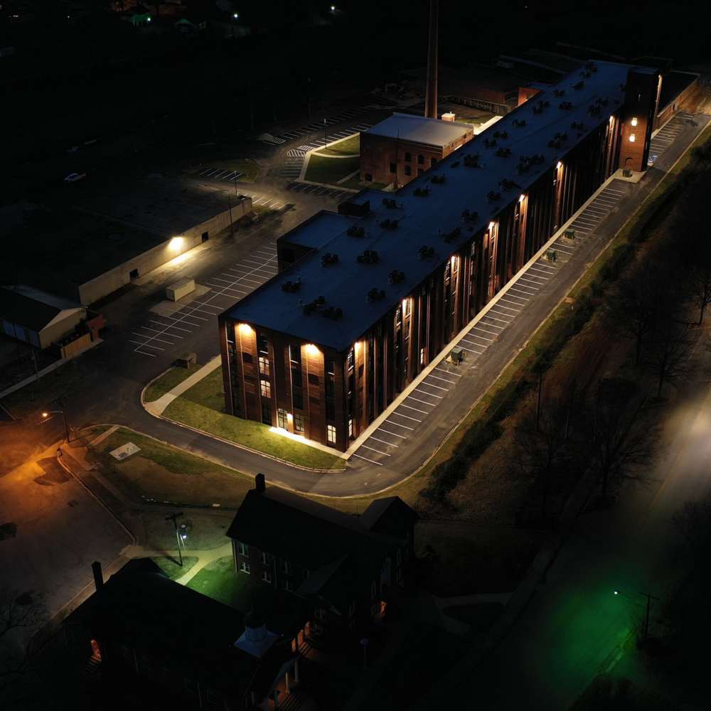 Aerial view at Lofts at Inman Mills in Inman, South Carolina