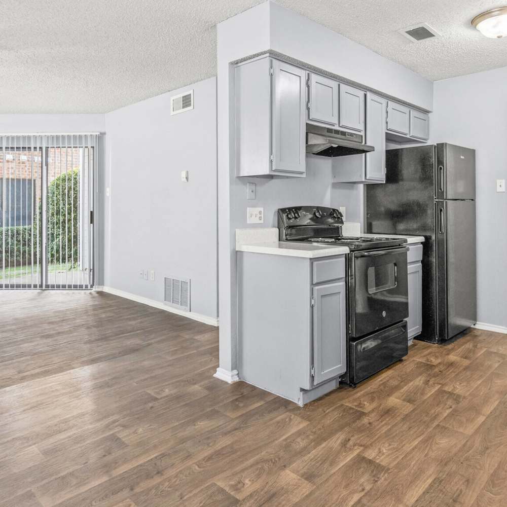 View of living room from kitchen at North Hills Place in Richland Hills, Texas
