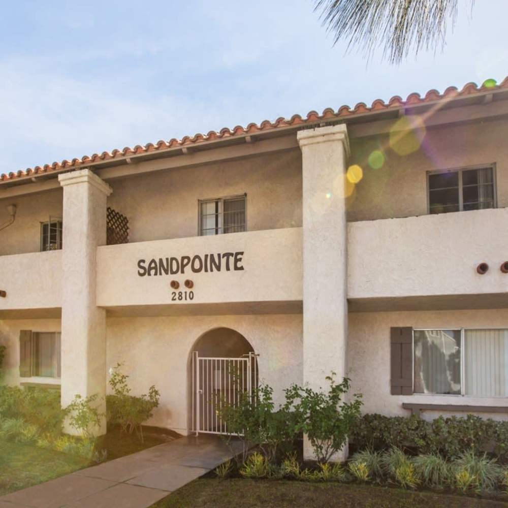 Exterior if the building at Sandpointe in Huntington Beach, California
