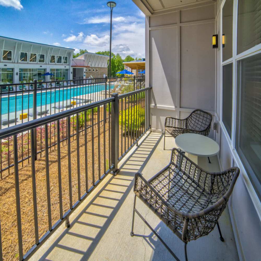 Patio with iron railing at Avonlea Pointe in Duluth, Georgia 
