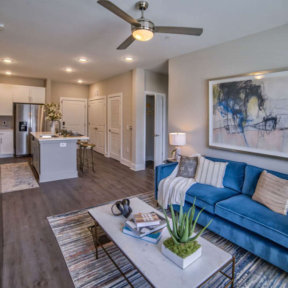 Living room with beautiful at Avonlea Pointe in Duluth, Georgia