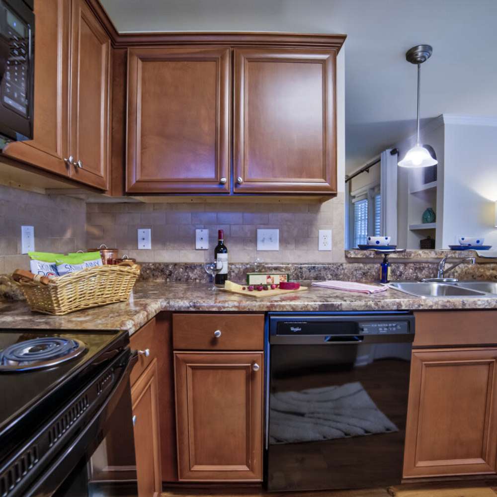 Apartment kitchen at Avonlea Towne Lake in Woodstock, Georgia