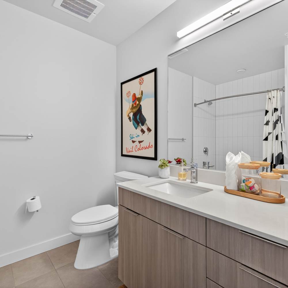 Updated bathroom in SOVA on Grant in Denver, Colorado