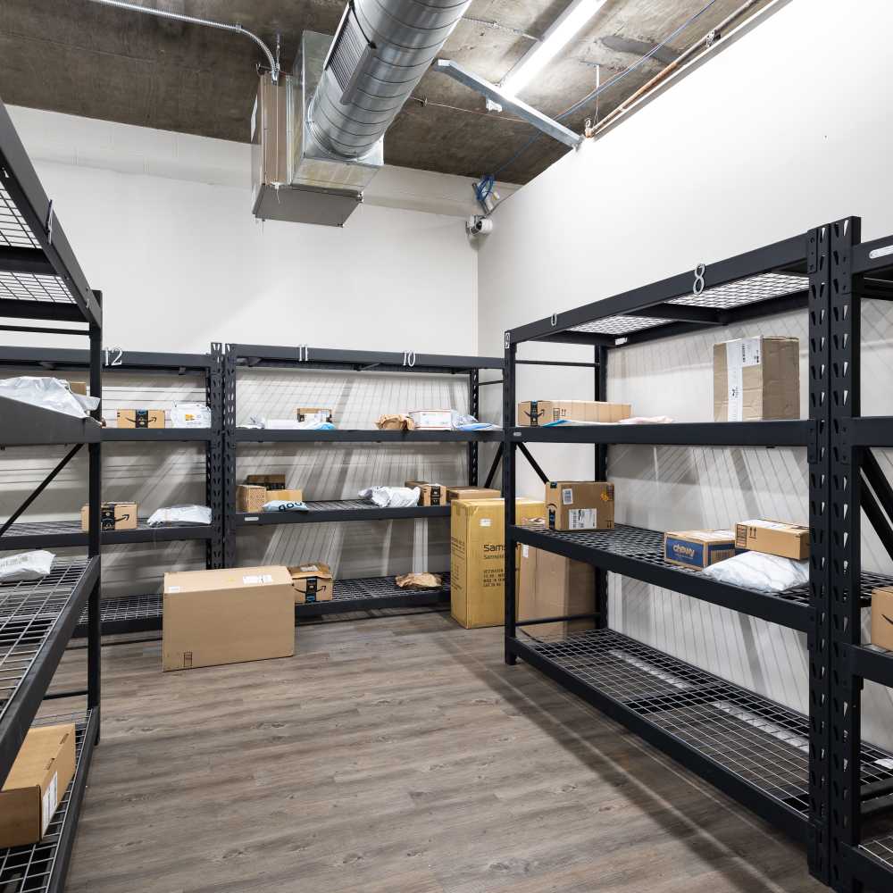 Storage facility at Del Coronado Apartments in St. Louis, Missouri