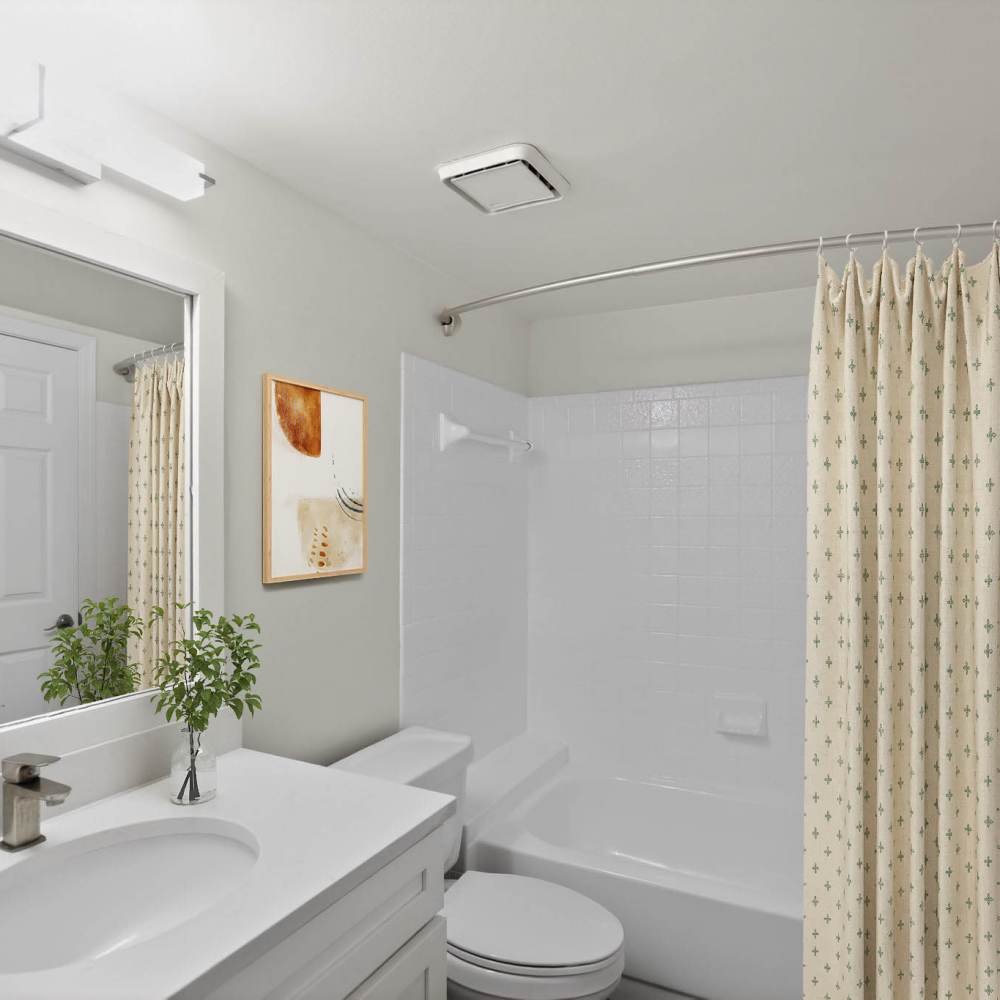 Renovated bathroom at Eagle Rock Apartments at Columbia Pike in Arlington, Virginia