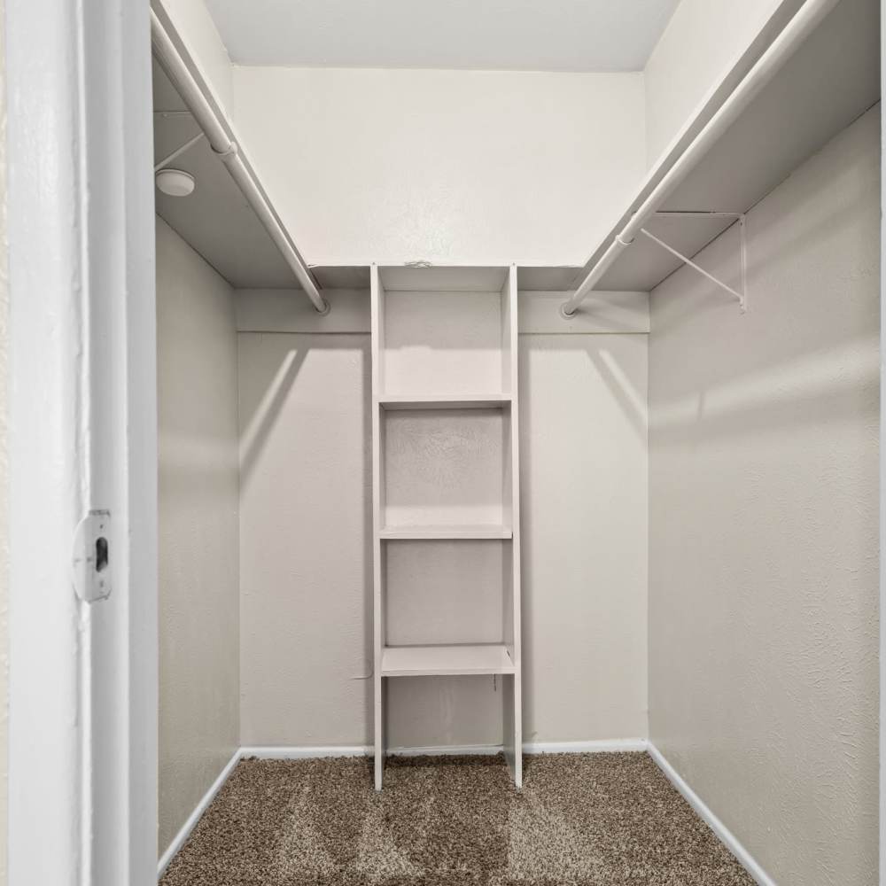 Walk-in closet at Oakwood in Dallas,Texas