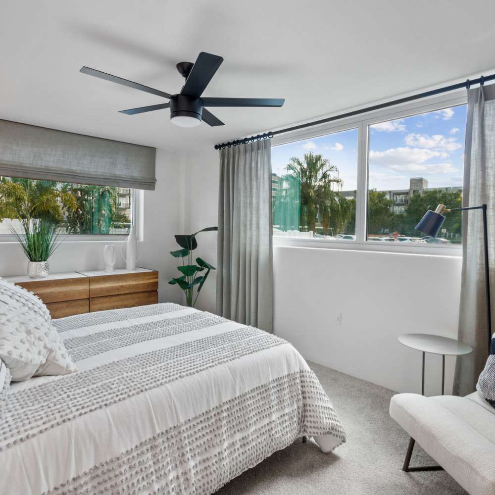 Comfortably decorated bedroomat Lake Lucerne Towers in Orlando, Florida