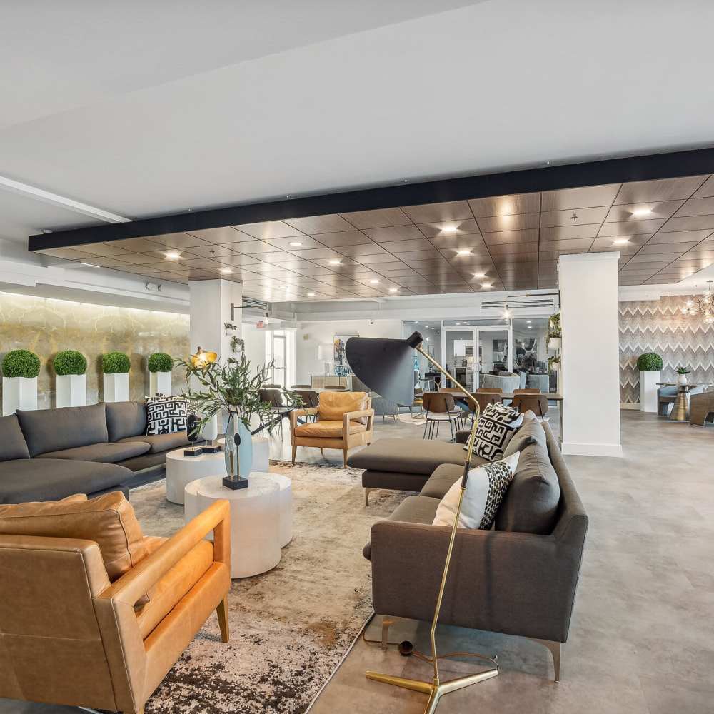 Large lobby area at Lake Lucerne Towers in Orlando,Florida