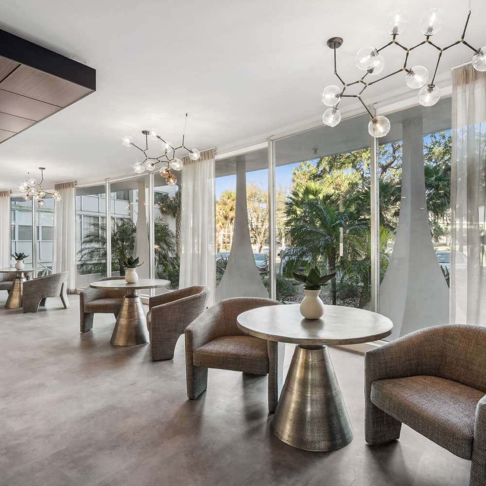 Clubhouse with seating area at Lake Lucerne Towers in Orlando,Florida