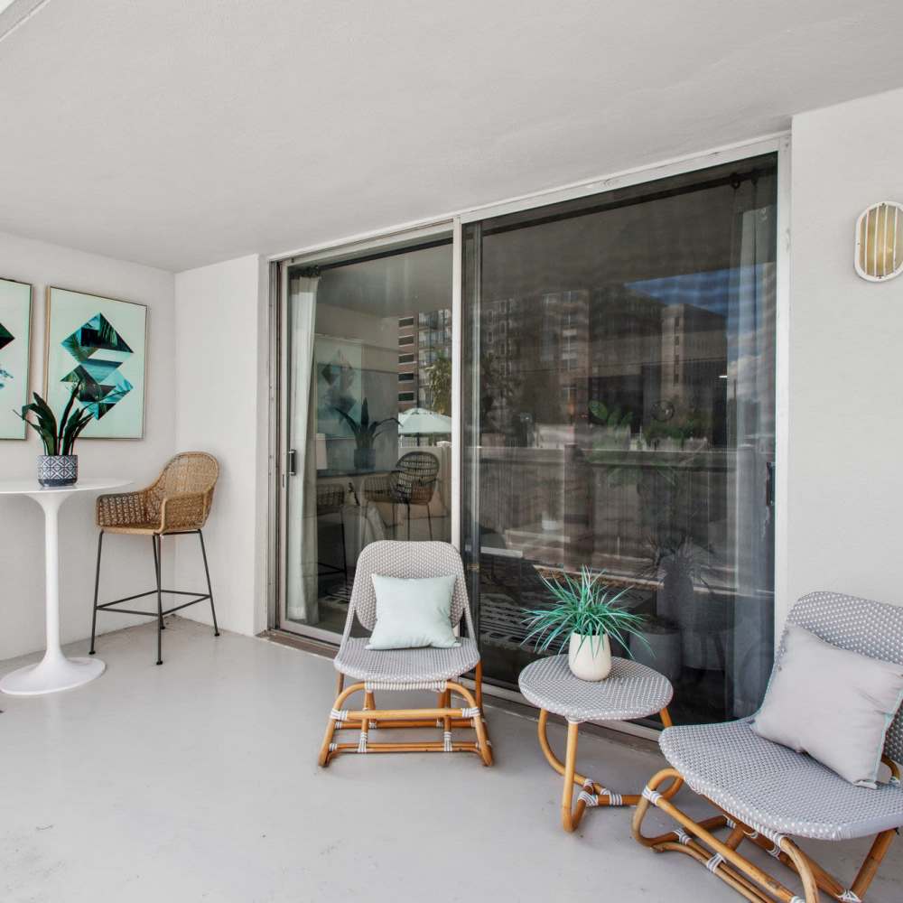 Private patio at Lake Lucerne Towers in Orlando,Florida