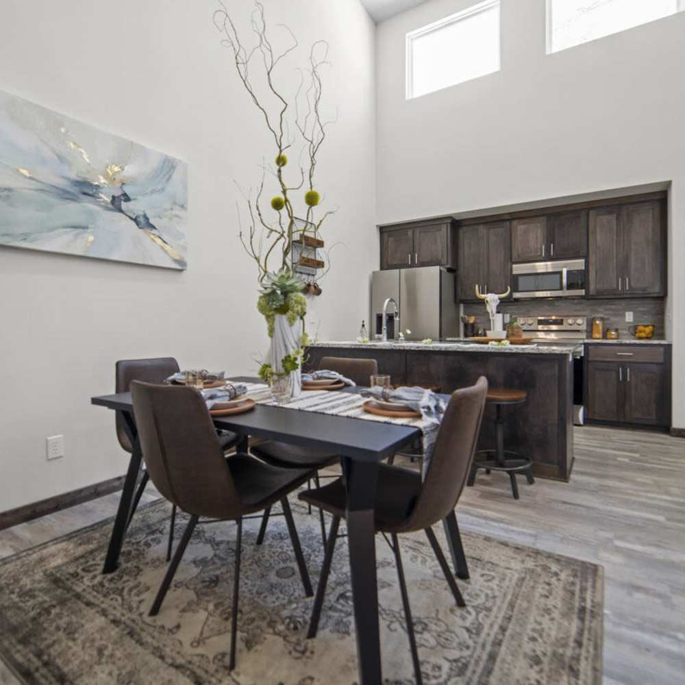 Dining table at Settlers Trail Apartments in Lindale, Texas
