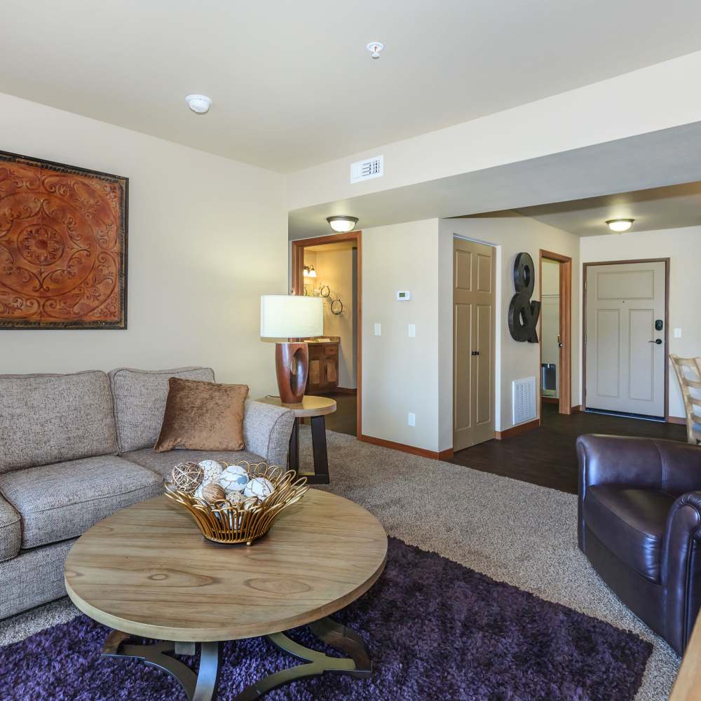 Open concept living spaces at InterPointe Apartments in Billings, Montana