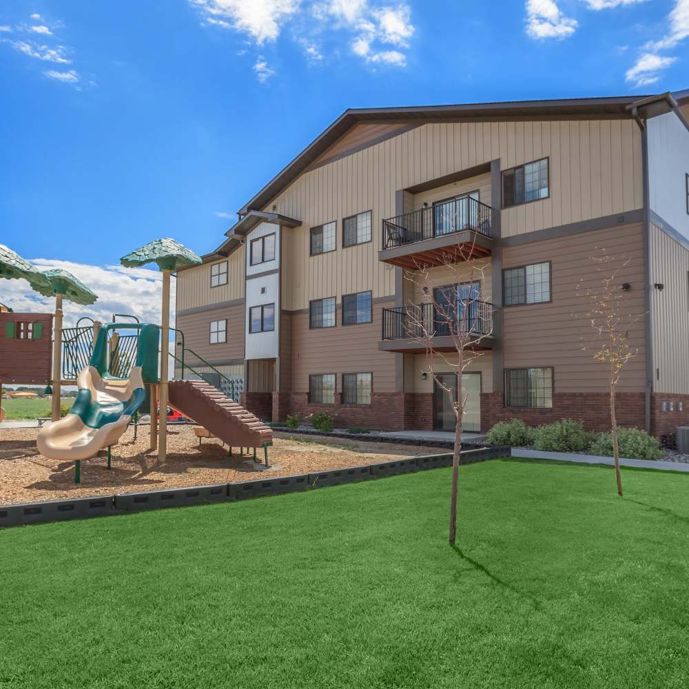 Playgroubd with slides at InterPointe Apartments in Billings, Montana