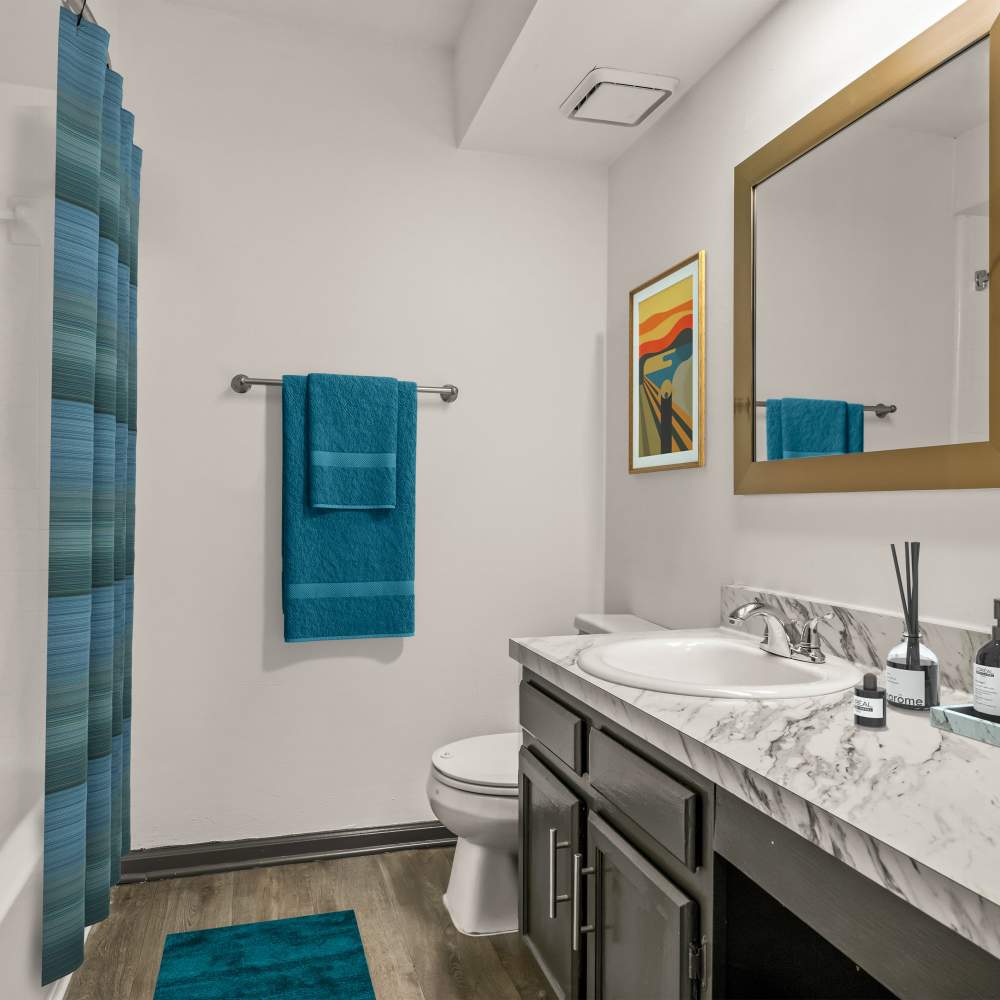 Spacious bathroom at Equinox at Midtown in Chattanooga, Tennessee