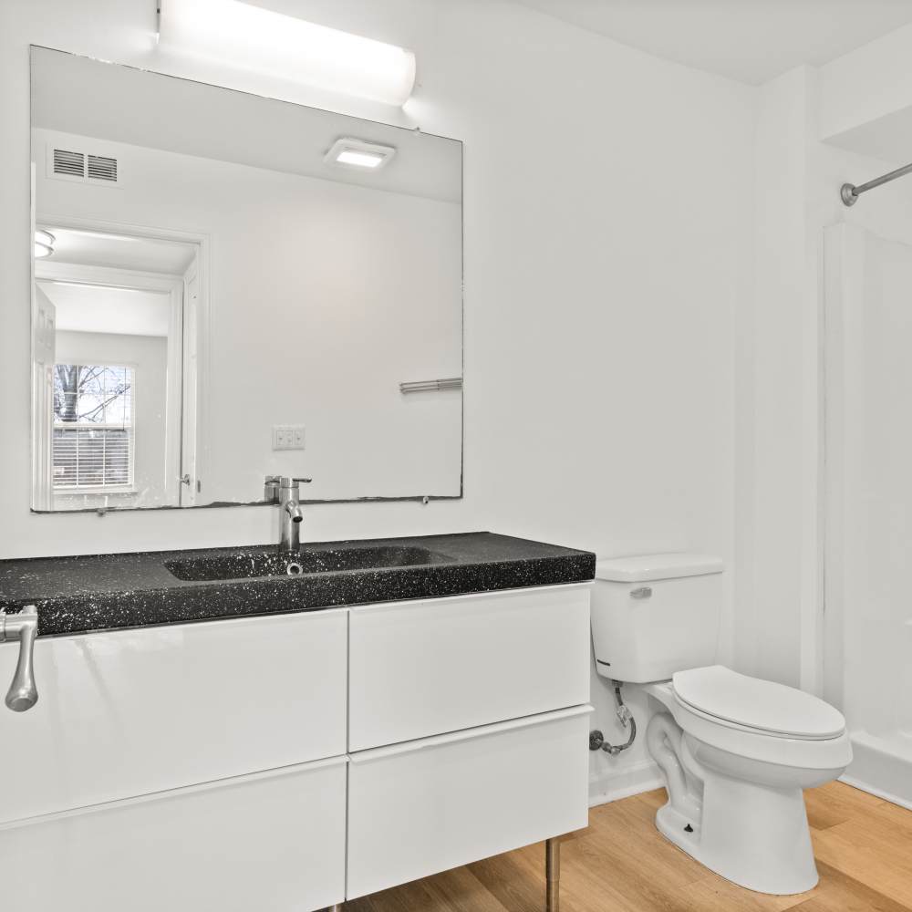 Bathroom vanity at Equinox at Midtown in Chattanooga, Tennessee