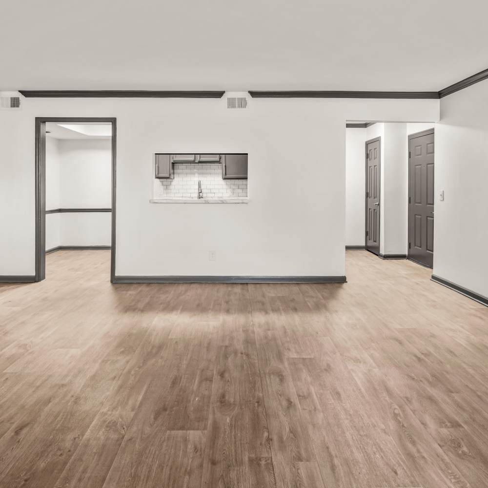 Unfurnished bedroom area with hard wood flooring  at Equinox at Midtown in Chattanooga, Tennessee