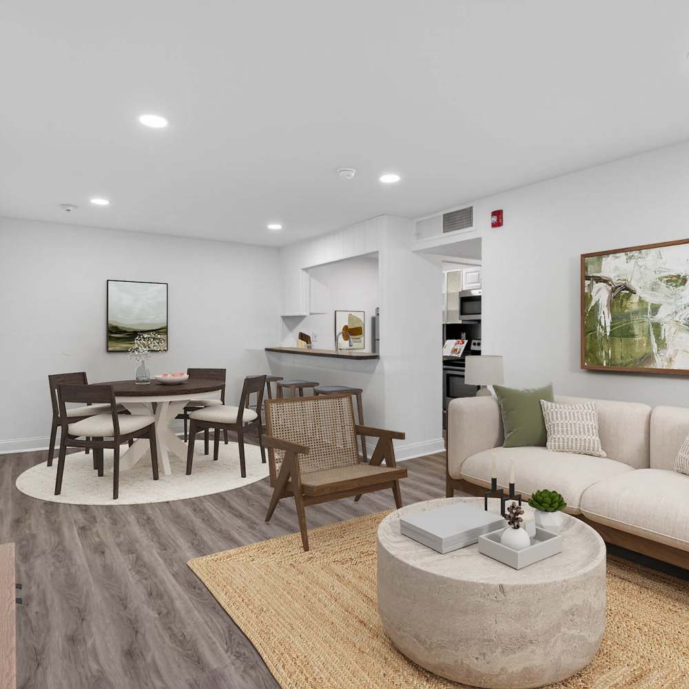Spacious living room at The Woods at Ambler, an Eagle Rock Community in Ambler. PA