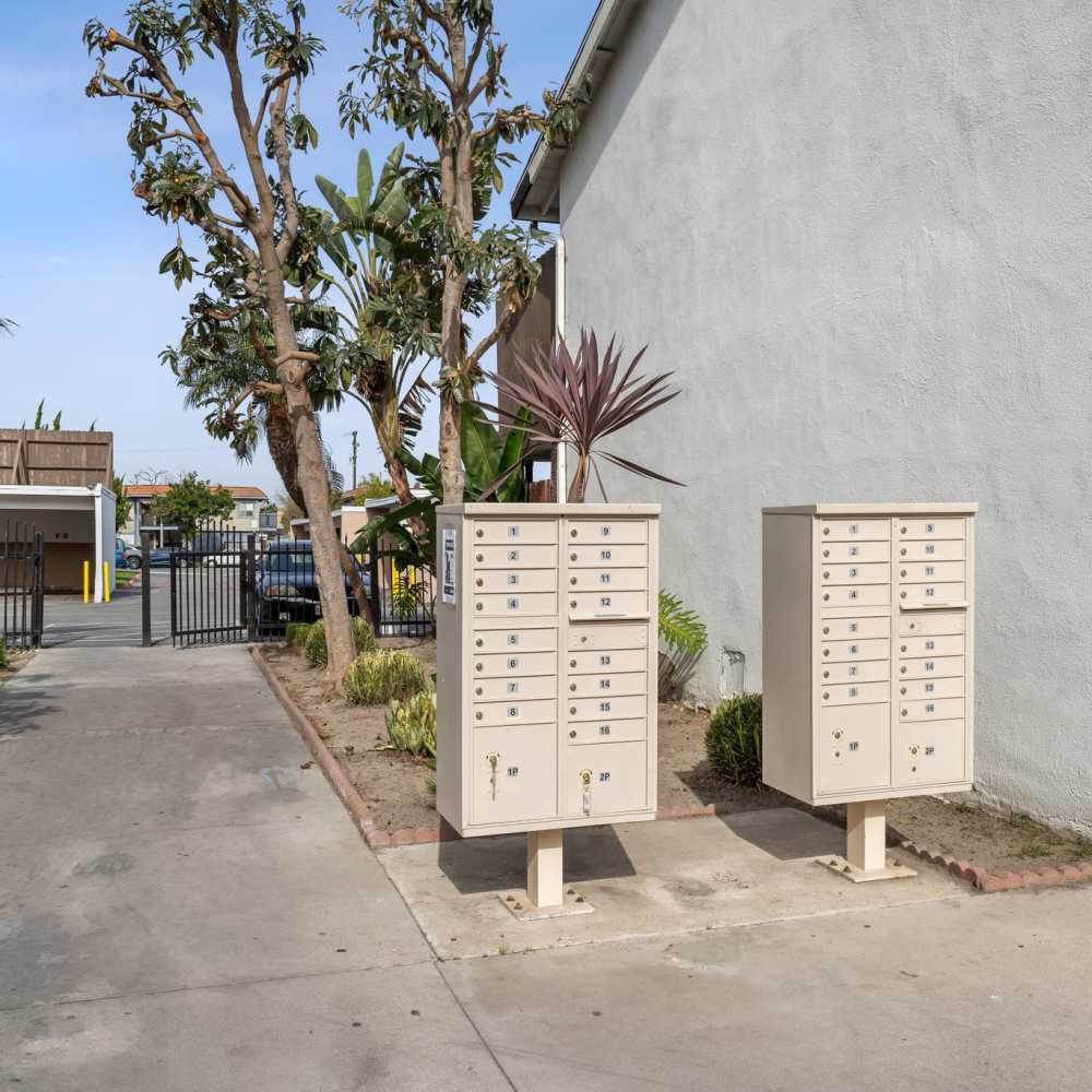 Mailboxes at Newland Garden Apartments in Garden Grove, California