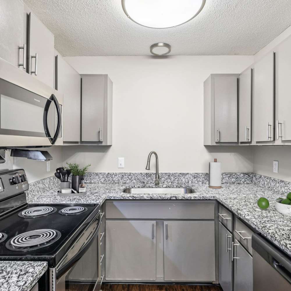 Fully-equipped kitchen with stainless steel appliances at The Ashley in Columbia,Tennessee