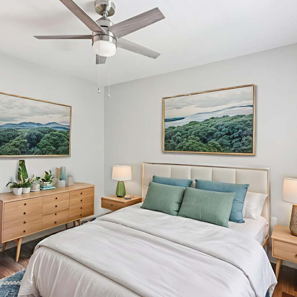 Modern-style bedroom with wall decors at The Ashley in Columbia,Tennessee