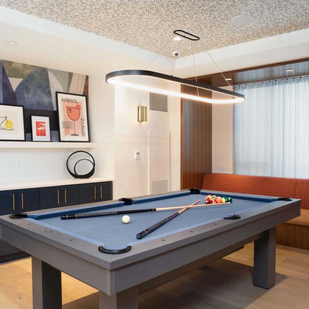 Pool table at J Vue at The LMA in Boston, Massachusetts