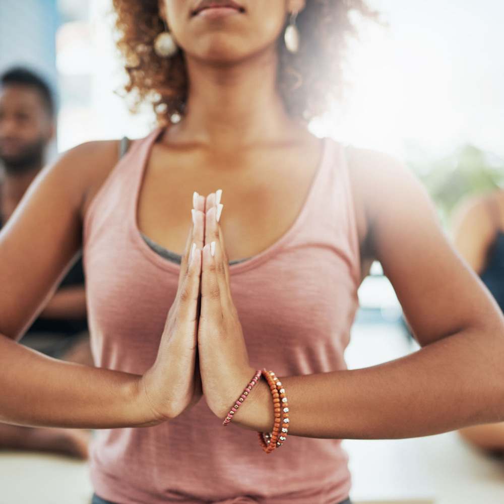 Woman doing yoga at J Vue at The LMA in Boston, Massachusetts