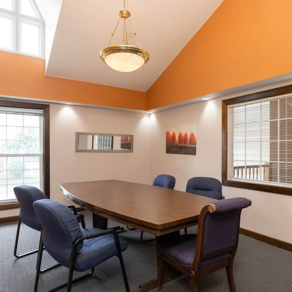 Business center at Village Green Apartments in Chesterfield, Missouri