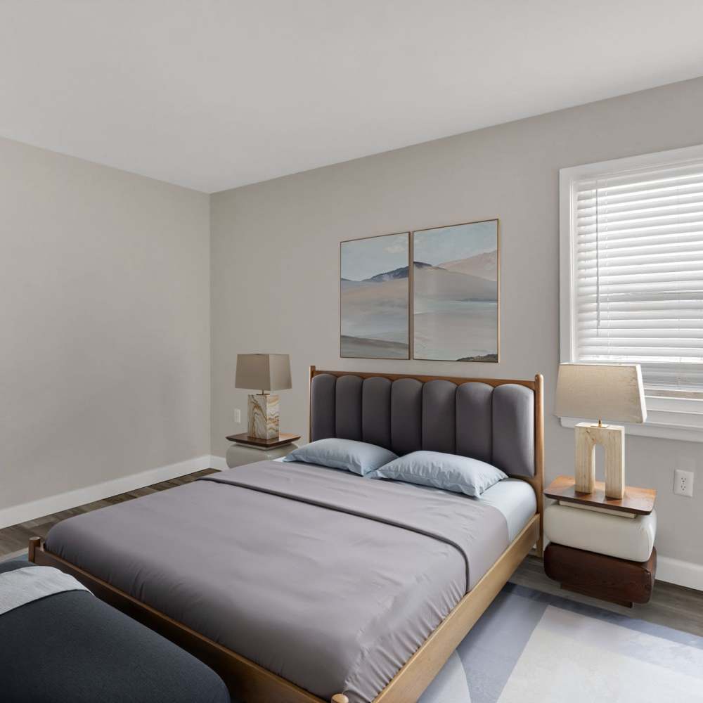 Well-lit master bedroom with own  bathroom and walk-in closet at at Bridgewater Retreat in Kingsport, Tennessee