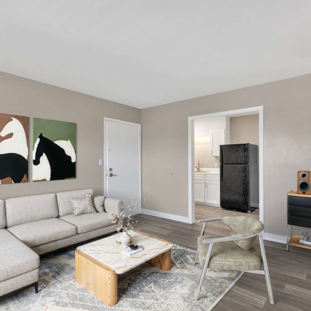 Living rooms at Bristol Square Apartments in Bristol, Tennessee