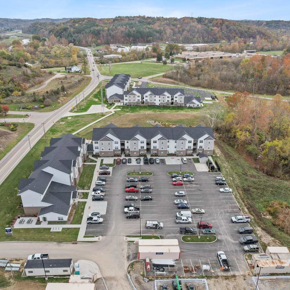 Aerial view of the community at Kershaw Greene IV in Athens, Ohio 
