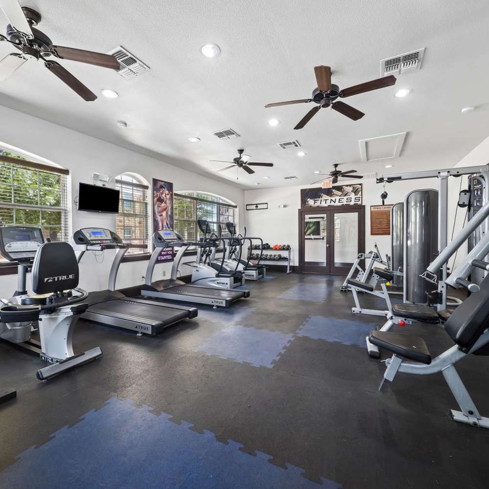 Fitness center at Sunset Lodge in Odessa, Texas