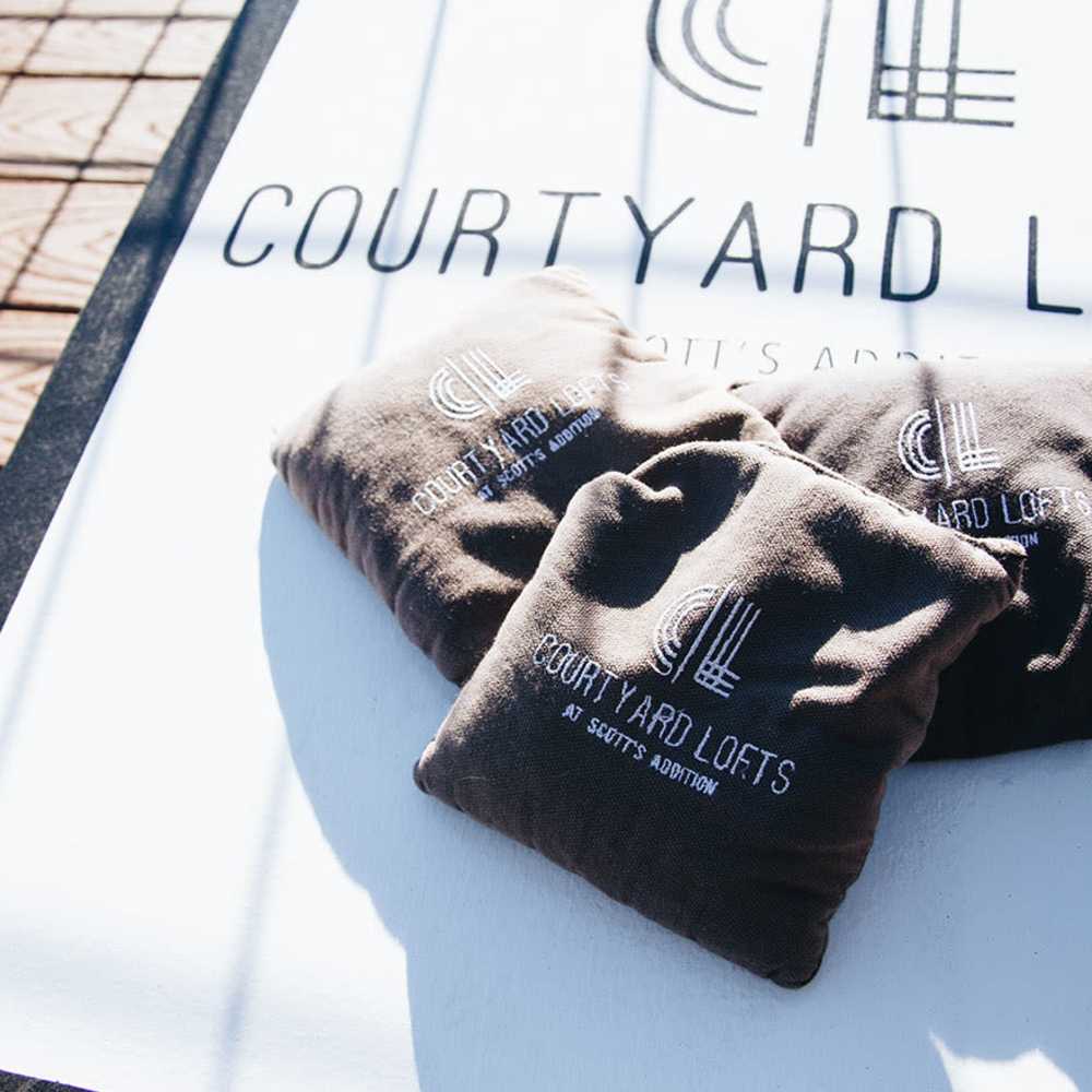 Bag with property branding  at Courtyard Lofts at Scott’s Addition in Richmond, Virginia