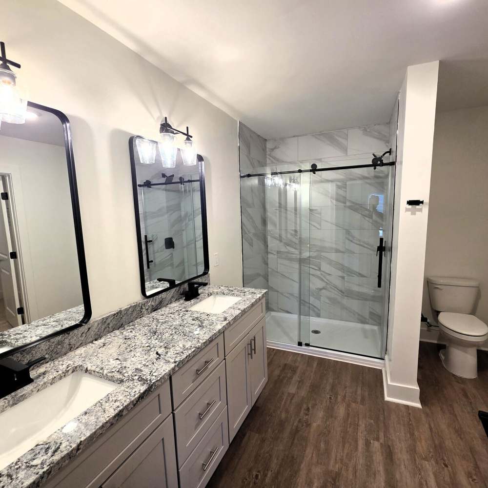 Master bathroom at Solstice Apartments in Madison, Alabama