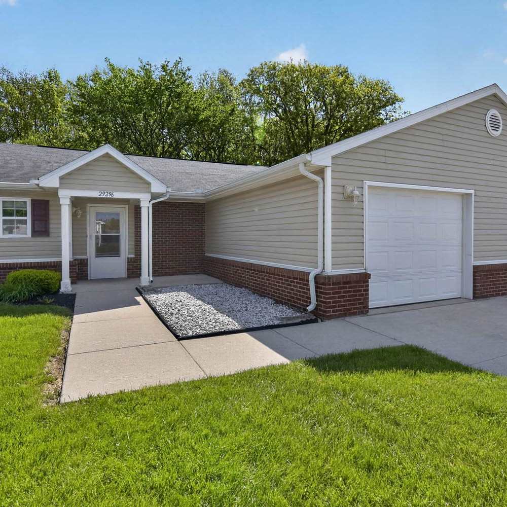 Exterior view of a single-family home at Lake Towne Senior in Walbridge, Ohio