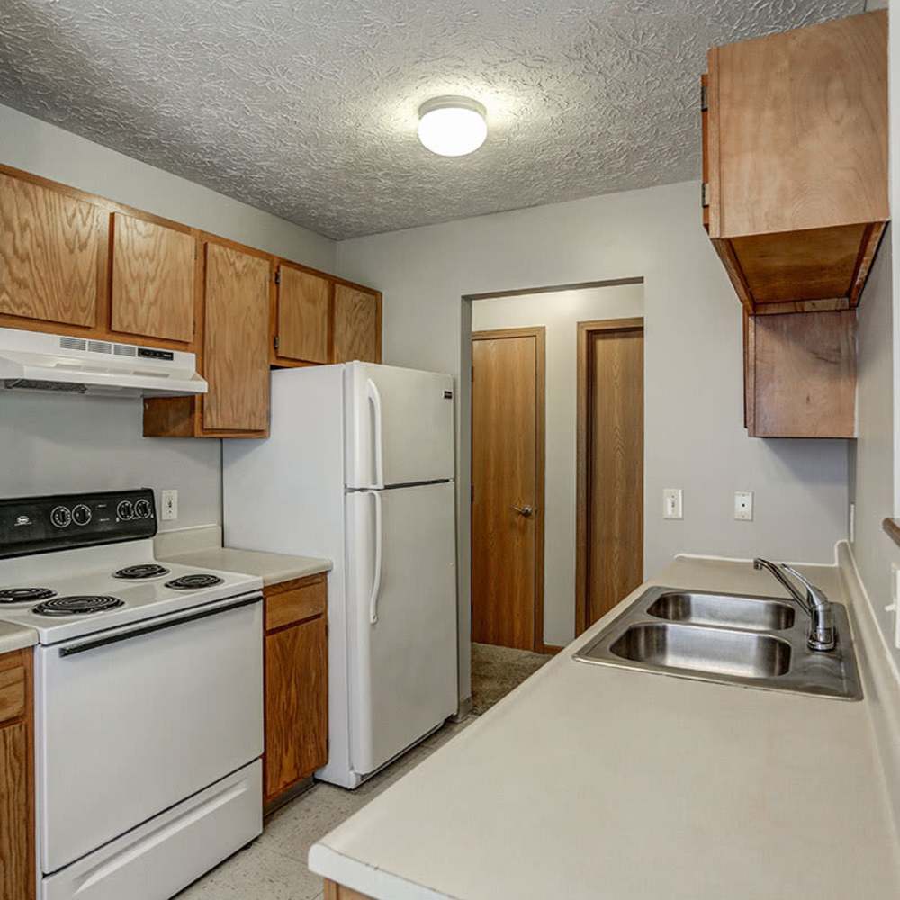 Granite countertops in kitchen at Leewood Place in Fremont, Ohio
